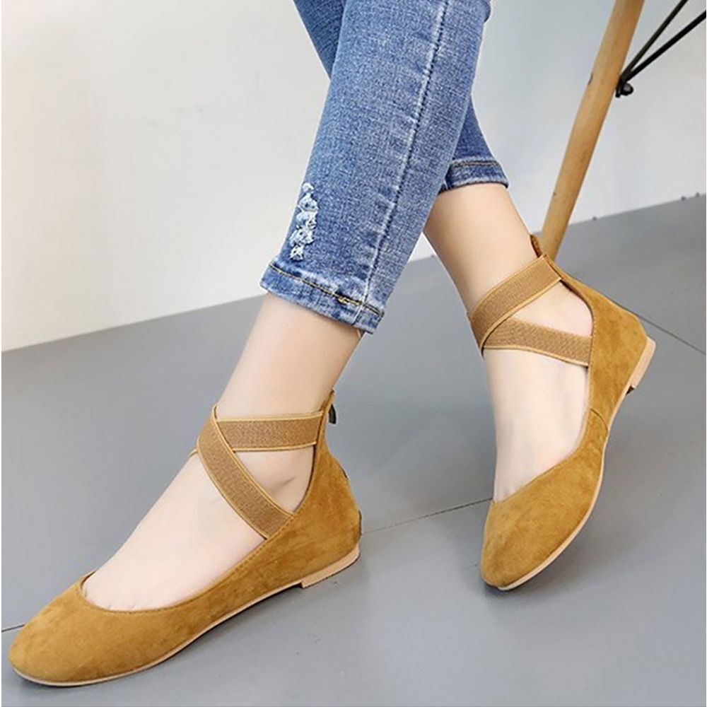 BRAND NEW TWISTED SLIP IN STEP OUT ELASTIC CROSS STRAP CLOSED TOE BALL…
